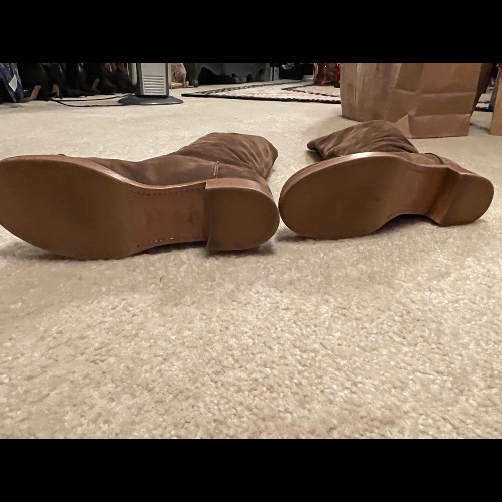 Louis Vuitton Tan Perforated Emblem Suede Boots - Picture 6 of 16